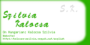 szilvia kalocsa business card
